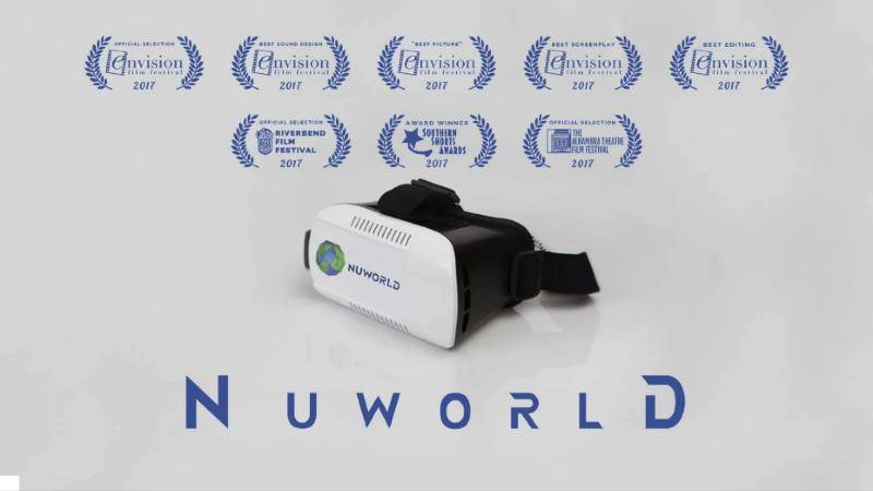 NuWorld poster with festival laurels